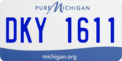MI license plate DKY1611