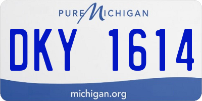 MI license plate DKY1614