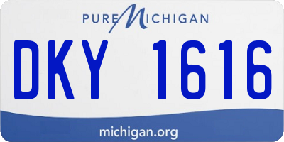 MI license plate DKY1616