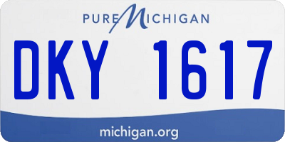 MI license plate DKY1617