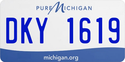 MI license plate DKY1619