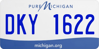 MI license plate DKY1622