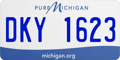 MI license plate DKY1623