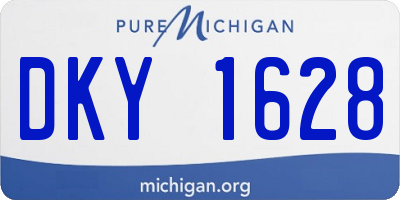 MI license plate DKY1628