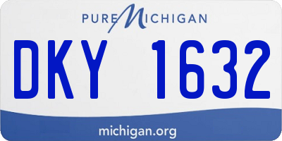 MI license plate DKY1632