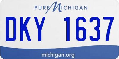 MI license plate DKY1637