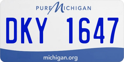 MI license plate DKY1647