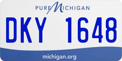 MI license plate DKY1648
