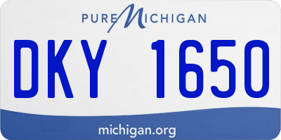 MI license plate DKY1650