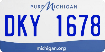 MI license plate DKY1678