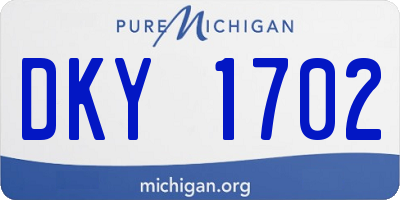 MI license plate DKY1702