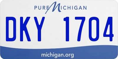 MI license plate DKY1704