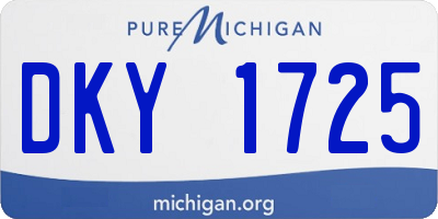 MI license plate DKY1725