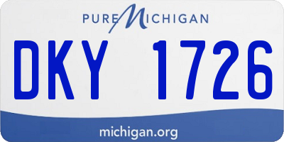 MI license plate DKY1726