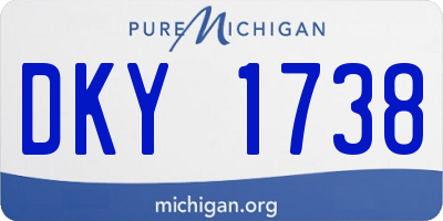 MI license plate DKY1738
