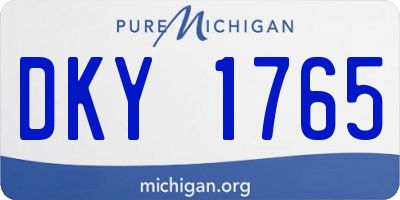 MI license plate DKY1765
