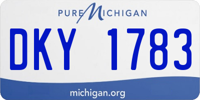 MI license plate DKY1783