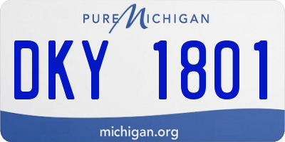 MI license plate DKY1801
