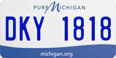 MI license plate DKY1818