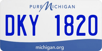 MI license plate DKY1820