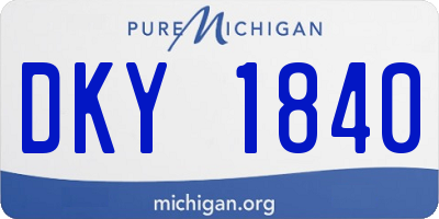 MI license plate DKY1840