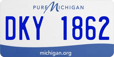 MI license plate DKY1862