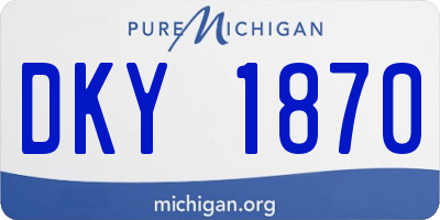 MI license plate DKY1870