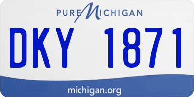 MI license plate DKY1871