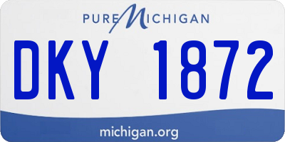 MI license plate DKY1872