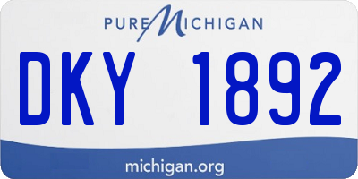 MI license plate DKY1892