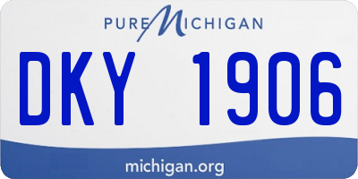 MI license plate DKY1906