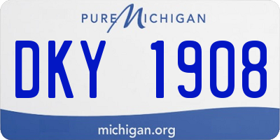 MI license plate DKY1908