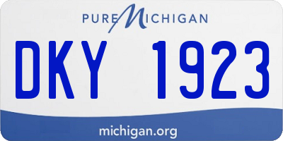 MI license plate DKY1923