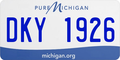 MI license plate DKY1926