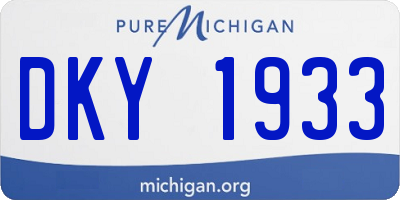 MI license plate DKY1933