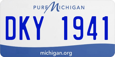 MI license plate DKY1941