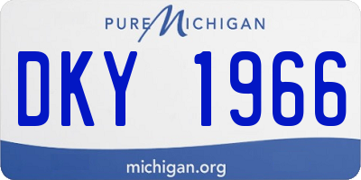 MI license plate DKY1966