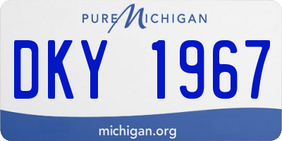 MI license plate DKY1967