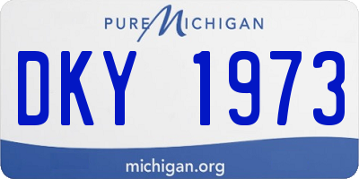 MI license plate DKY1973