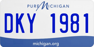MI license plate DKY1981