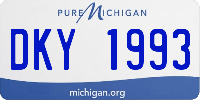 MI license plate DKY1993