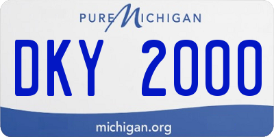 MI license plate DKY2000
