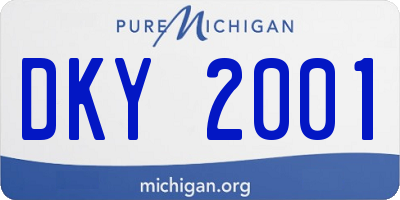 MI license plate DKY2001