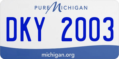 MI license plate DKY2003