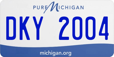 MI license plate DKY2004