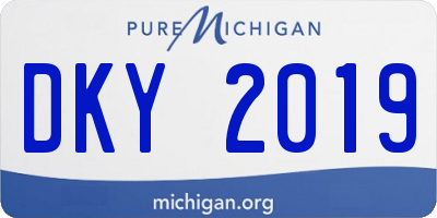 MI license plate DKY2019