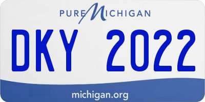 MI license plate DKY2022