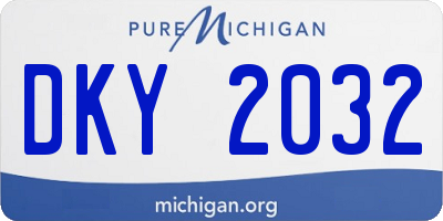 MI license plate DKY2032
