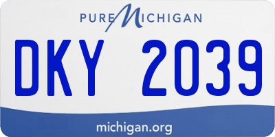 MI license plate DKY2039