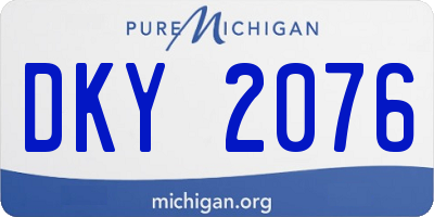 MI license plate DKY2076